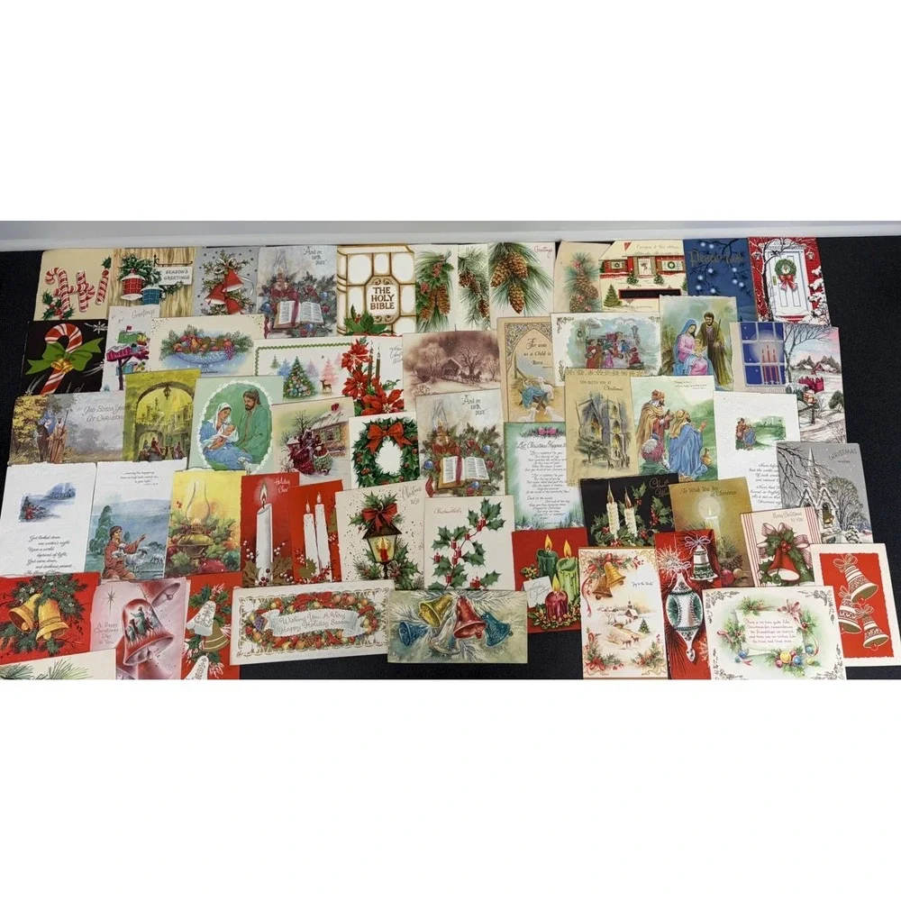Vintage Retro Christmas Cards Fronts ONLY 1950s 1960s Scrapbooking Crafts 50+